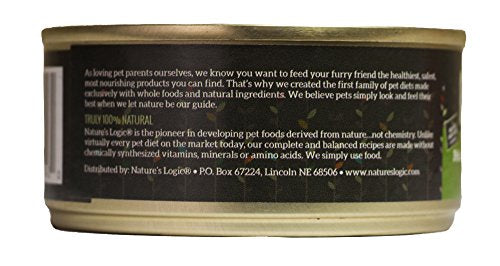 Nature's Logic Wet Can Cat Food - Feline Turkey Feast 95% Animal Ingredients - No Synthetic Vitamins, Minerals or Artificial Additives, 100% Natural, Grain-Free, Made in USA - Turkey, 24/5.5oz