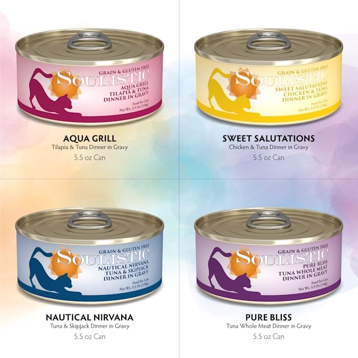 Soulistic Serene Selections Variety Pack Wet Cat Food, 5.5 oz., Count of 12