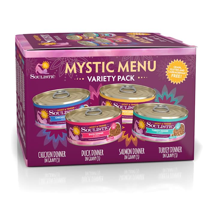 Soulistic Moist & Tender Mystic Menu Variety Pack Wet Cat Food 5.5 oz. Count of 12