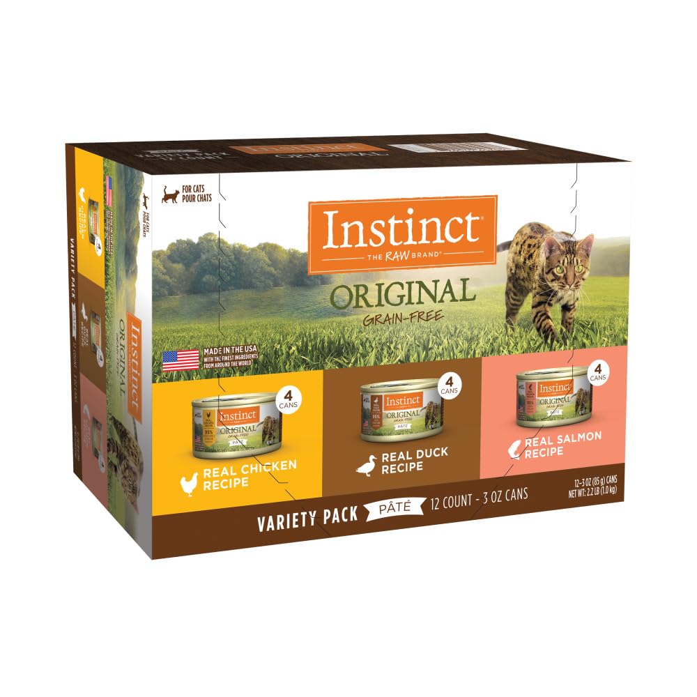 Instinct Original Grain Free Recipe Variety Pack Natural Wet Canned Cat Food by Nature's Variety, 3 Ounce