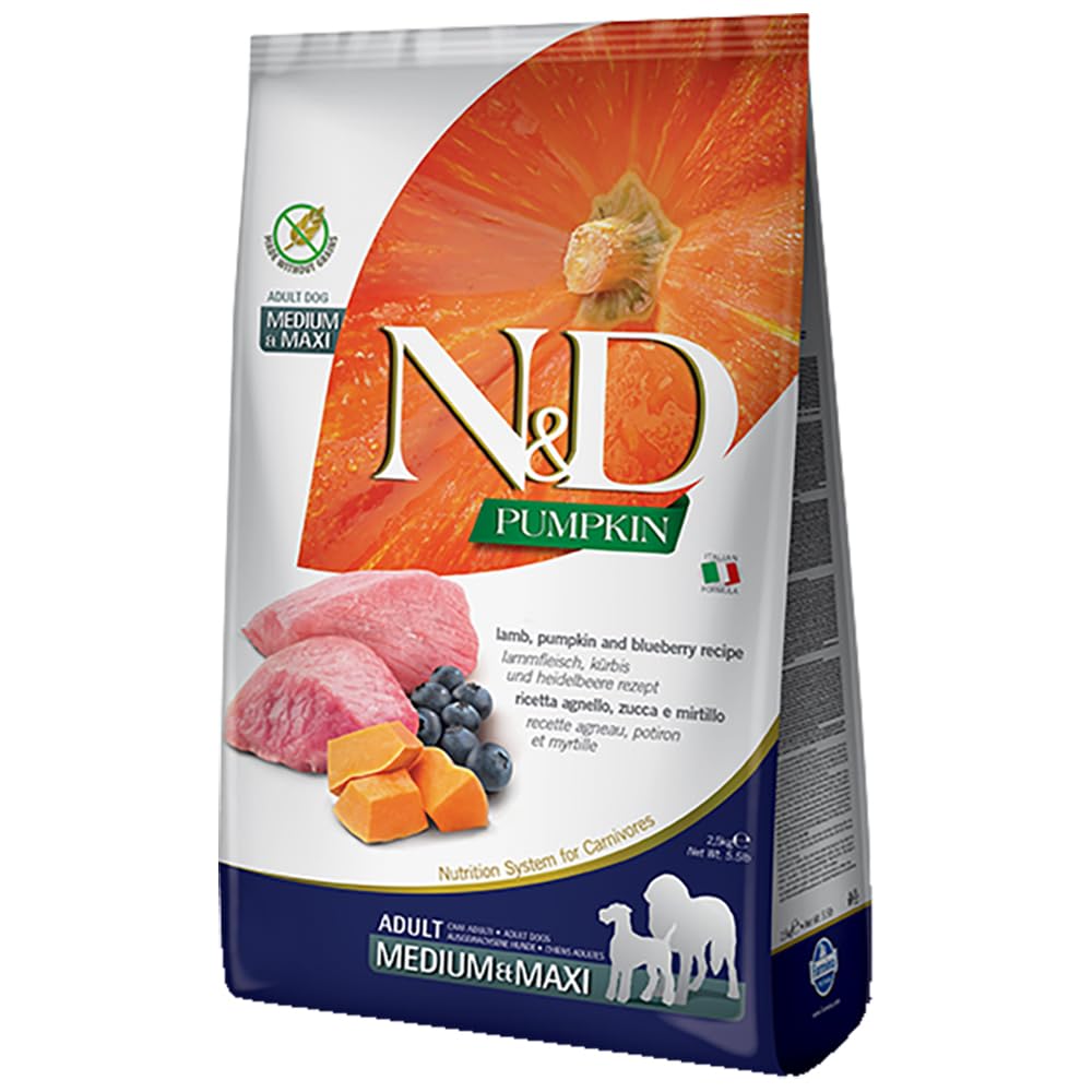 Farmina - Natural & Delicious Pumpkin Grain-Free Lamb & Blueberry Dry Dog Food, 26.4lb Bag