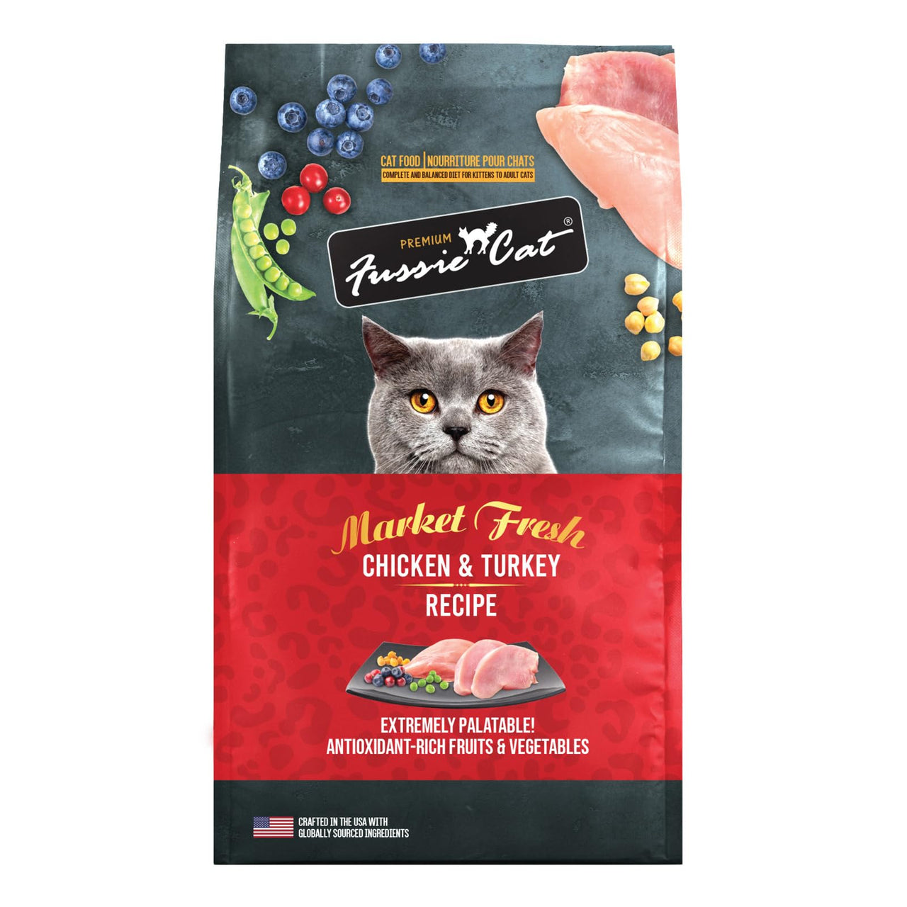 Fussie Cat Market Fresh Chicken & Turkey Recipe, Dry Cat Food, 3.5lb Bag