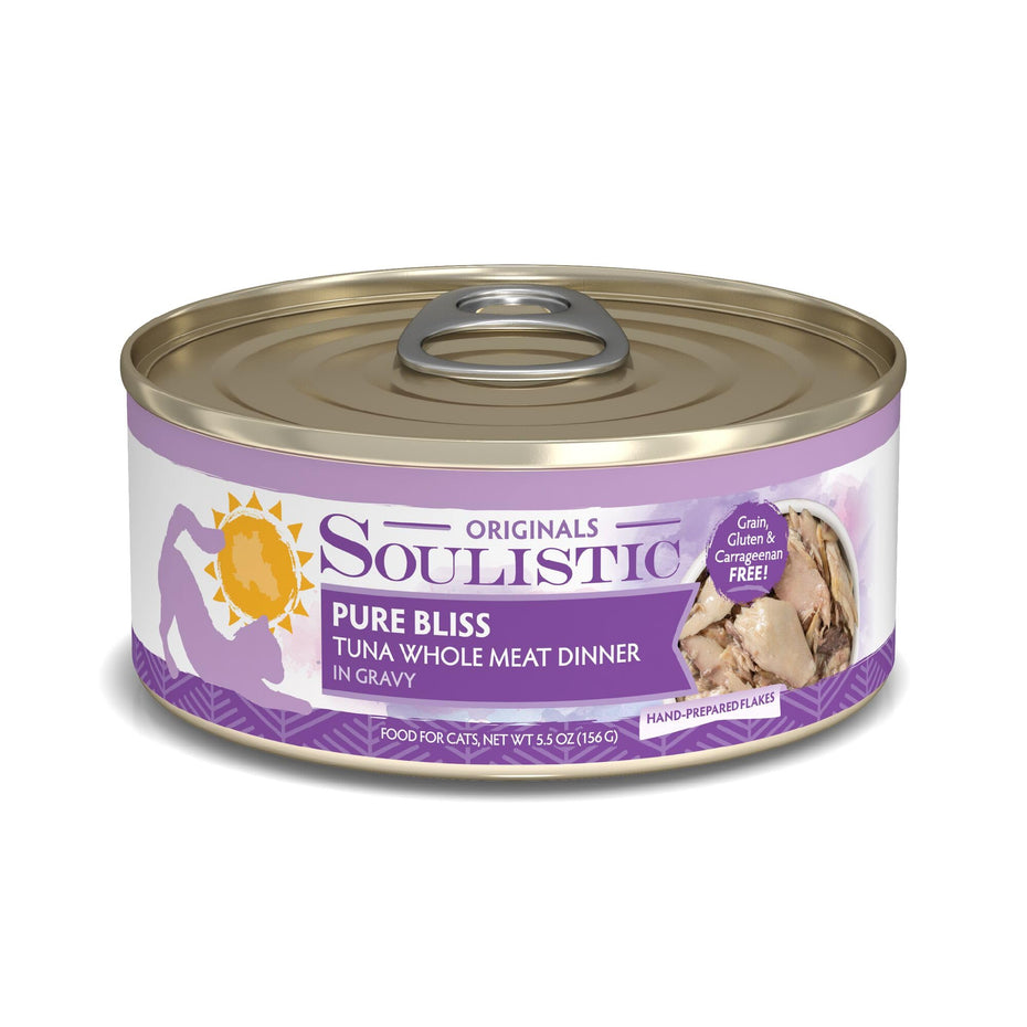 Soulistic Originals Pure Bliss Tuna Whole Meat Dinner in Gravy Wet Cat Food, 5.5 oz., Case of 8