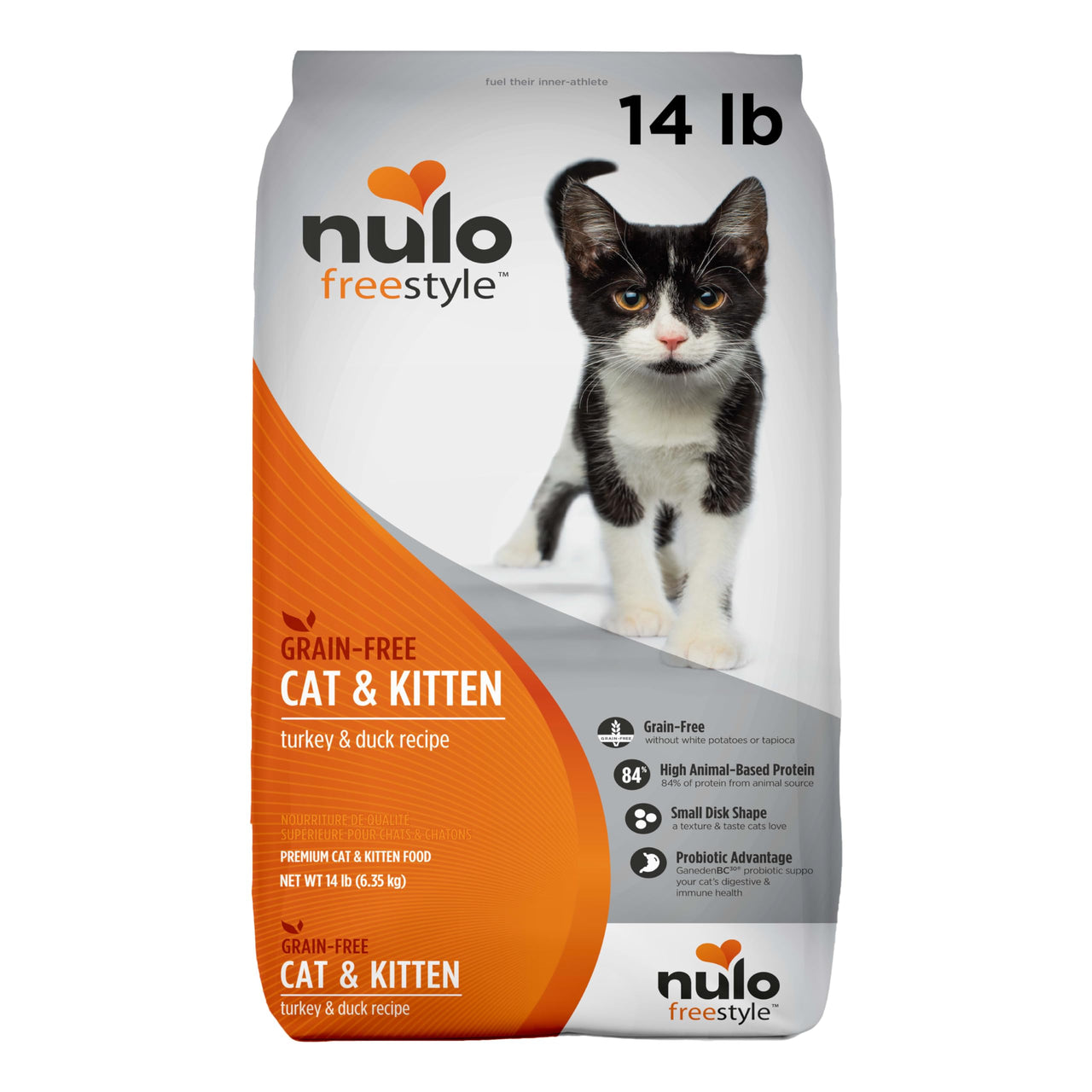 Nulo FreeStyle High Protein Cat & Kitten Food, Turkey & Duck Recipe - Natural Grain-Free Dry Cat Food with Omega Fatty Acids & Probiotics