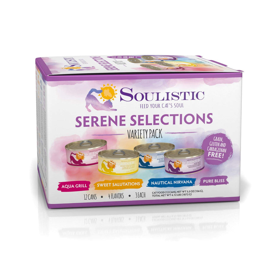 Soulistic Serene Selections Variety Pack Wet Cat Food, 5.5 oz., Count of 12