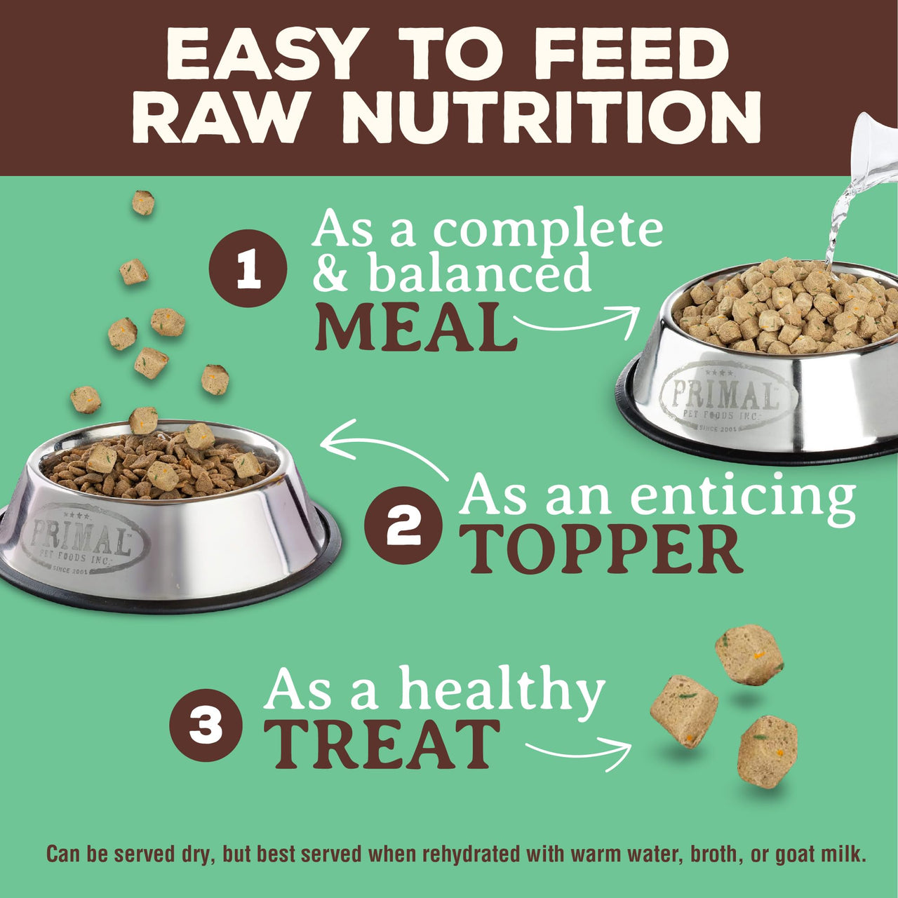 Primal Freeze Dried Dog Food, Pronto Mini Nuggets, Chicken; Scoop & Serve, Complete & Balanced Meal; Also Use As Topper or Treat; Premium, Healthy, Grain Free, High Protein Raw Dog Food