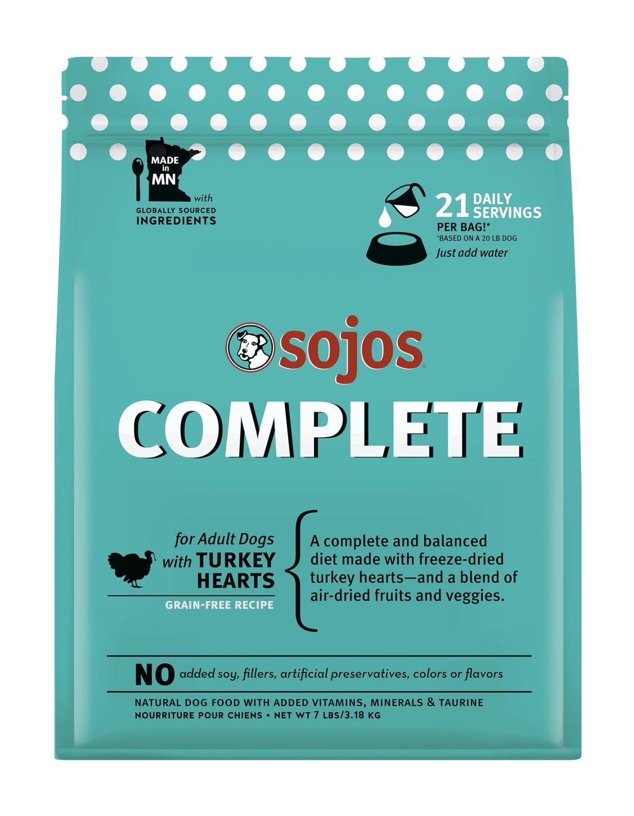 Sojos Natural Pet Food Complete Turkey Recipe Dehydrated Dog Food