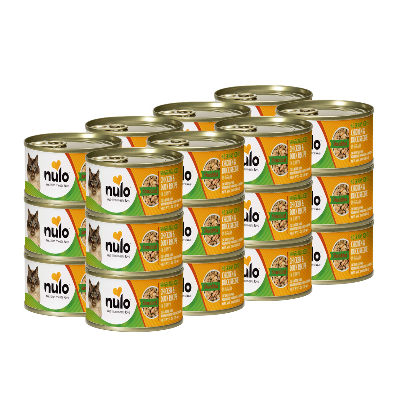 Nulo Freestyle Chicken & Duck Shredded Wet Canned Cat Food, 3 Ounce
