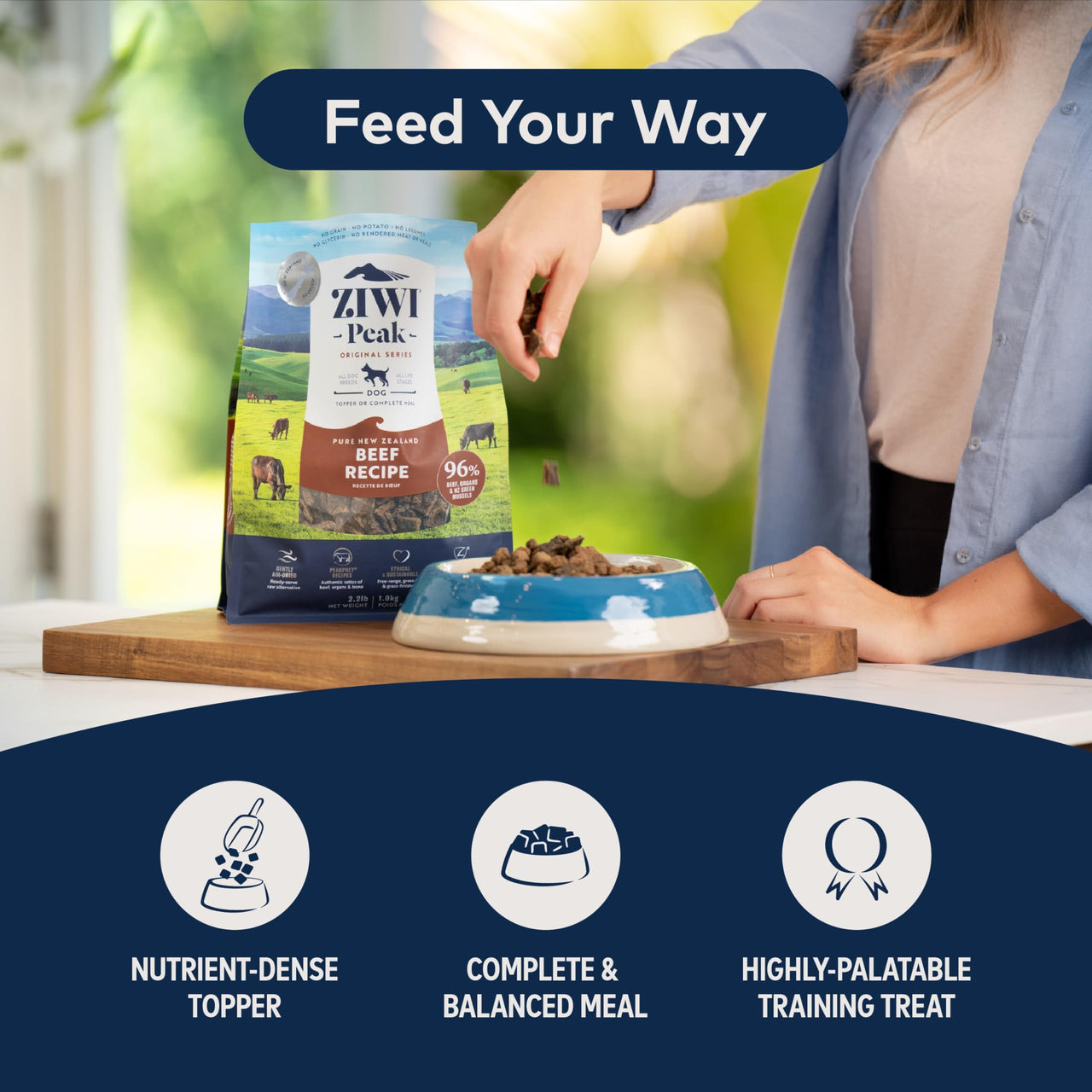 ZIWI Peak Air-Dried Dog Food – Beef - All Natural, High Protein, Grain Free, Limited Ingredient w/ Superfoods