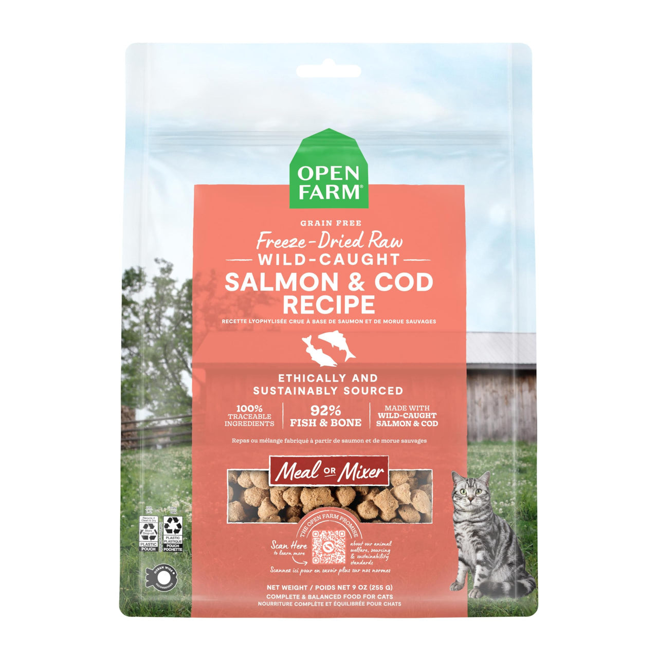 Open Farm Salmon & Cod Recipe Freeze Dried Raw Morsels for Cats