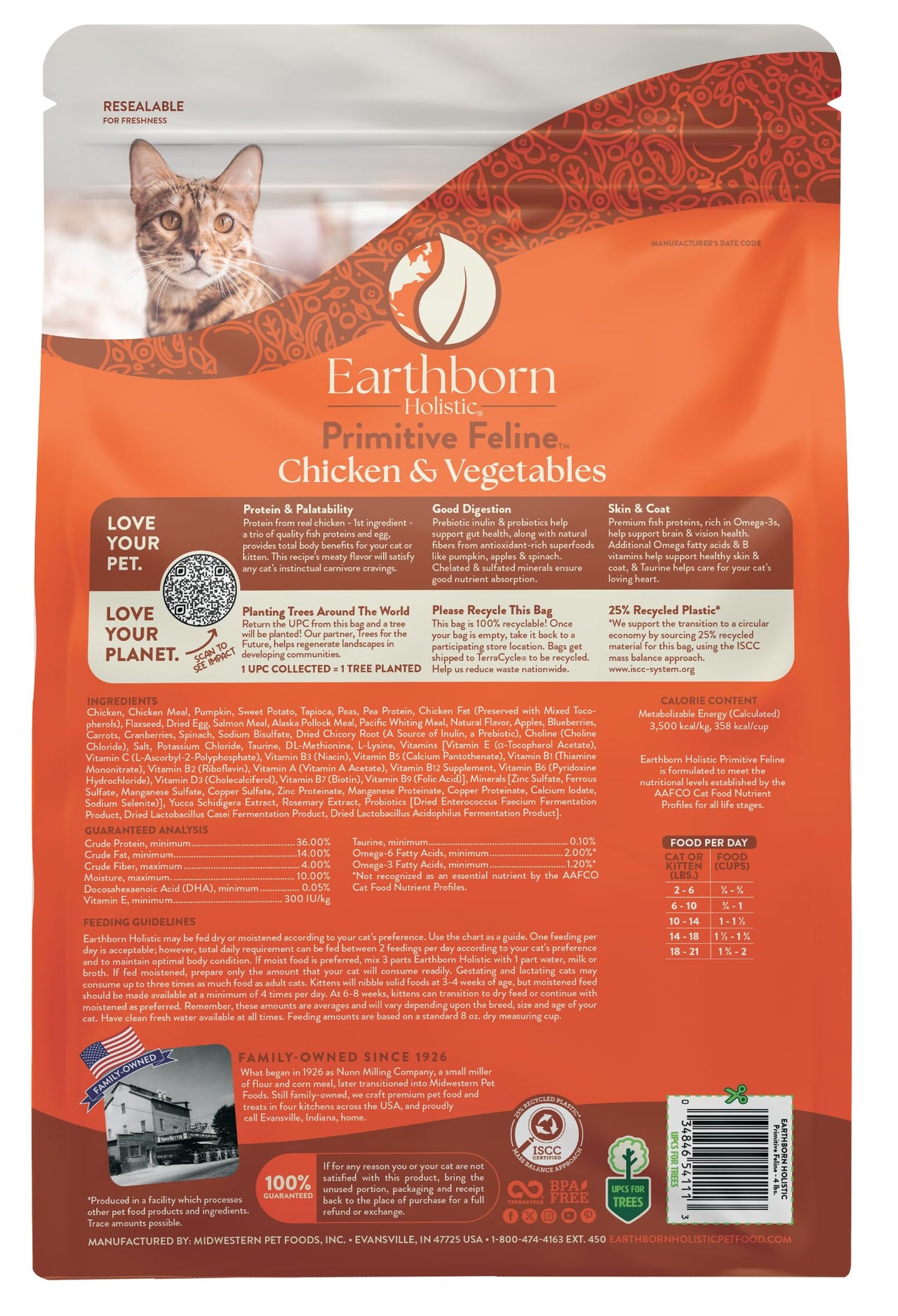 Earthborn Holistic Primitive Feline Grain-Free Dry Cat Food 4 Pound